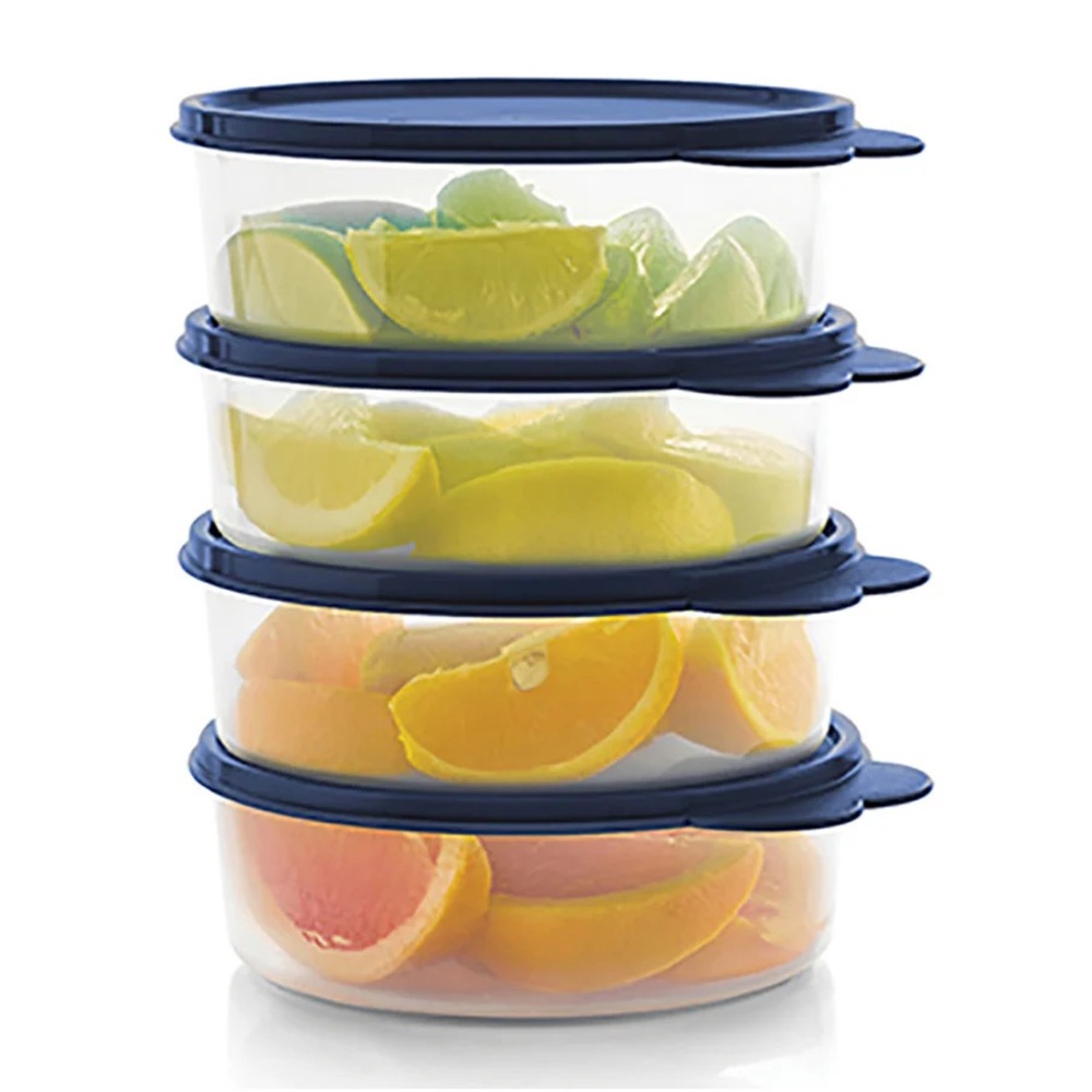 Tupperware Big Wonders® Bowls 2-cup/500mL Set of 4 Light Blue Leftovers Cereal